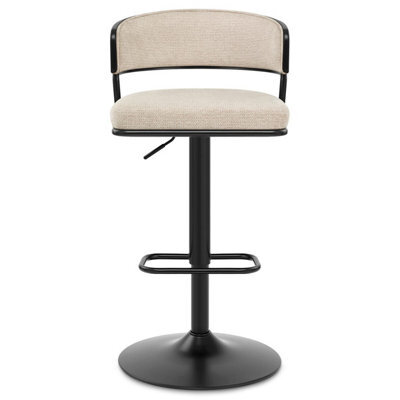 Atlantic Alexa Bar Stool Beige Fabric & Black Legs - image 1