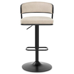 Atlantic Alexa Bar Stool Beige Fabric & Black Legs - thumbnail 1