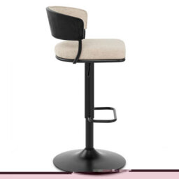 Atlantic Alexa Bar Stool Beige Fabric & Black Legs - thumbnail 3