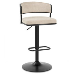 Atlantic Alexa Bar Stool Beige Fabric & Black Legs - thumbnail 2