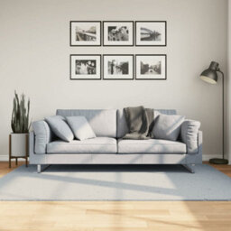 Berkfield Rug Huarte Short Pile Soft And Washable Blue 140X200 Cm - thumbnail 1