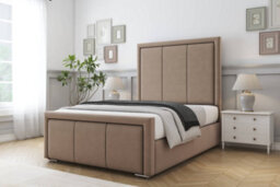 "Sloomy Lancaster Mink Plush Bed Frame With 50"" Upholstered Headboard 5' King" - thumbnail 2
