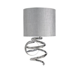 Pagazzi Lighting Pagazzi Kasi 1 Light Polished Chrome Wall Light With Grey Shade - thumbnail 2
