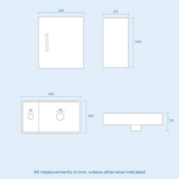 Nes Home Cloakroom Grey 400mm Wall Hung Basin Sink Vanity Unit And Toilet Pan - thumbnail 7