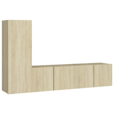 Berkfield Practical 3 Piece Tv Cabinet Set Sonoma Oak Engineered Wood - image 1