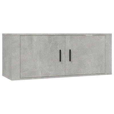 Berkfield Classic Wall Mounted Tv Cabinet Concrete Grey 100X34.5X40 Cm - image 1