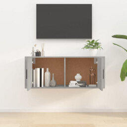Berkfield Classic Wall Mounted Tv Cabinet Concrete Grey 100X34.5X40 Cm - thumbnail 3