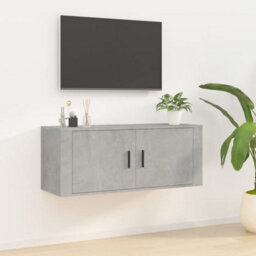 Berkfield Classic Wall Mounted Tv Cabinet Concrete Grey 100X34.5X40 Cm - thumbnail 2