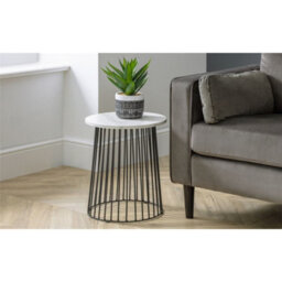 Ashfield White Classic Marble Round Lamp Table
