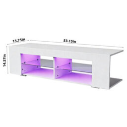 High Gloss Tv Stand Storage Cabinet Cupboard Unit With Rgb Led Light Up - thumbnail 2