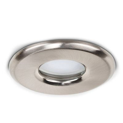 Valuelights Downlight Ip65 Brushed Chrome Ceiling Light Fitting 4 Pack With Warm White Bulbs - image 1