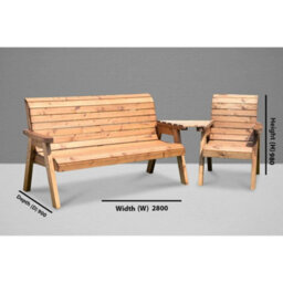 Marlborough Wooden 4 Seat Angled Companion Set With 1 X Winchester Cushion Burgundy & 1 X Chair Cushion Burgundy - thumbnail 3