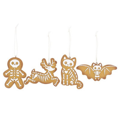 Something Different Skeleton Cookie Ornament Set (Pack Of 4) Brown/white (One Size) - image 1