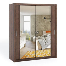 Contemporary Bono Sz180 Monastery Oak Wardrobe With Mirror And Sliding Doors For Efficient Organisation - thumbnail 5