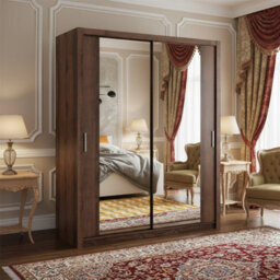Contemporary Bono Sz180 Monastery Oak Wardrobe With Mirror And Sliding Doors For Efficient Organisation - thumbnail 1
