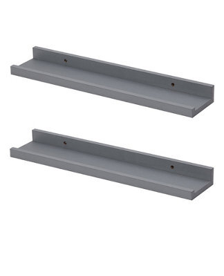 Spot On Dealz 48Cm Floating Shelves Set Of 2 Wall Shelves Photo Shelves Grey - image 1