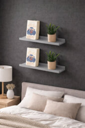 Spot On Dealz 48Cm Floating Shelves Set Of 2 Wall Shelves Photo Shelves Grey - thumbnail 7