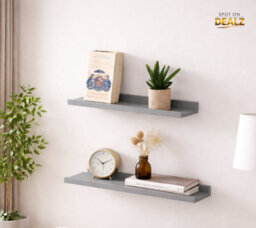 Spot On Dealz 48Cm Floating Shelves Set Of 2 Wall Shelves Photo Shelves Grey - thumbnail 3