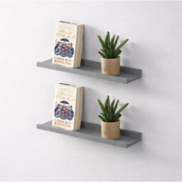 Spot On Dealz 48Cm Floating Shelves Set Of 2 Wall Shelves Photo Shelves Grey - thumbnail 6