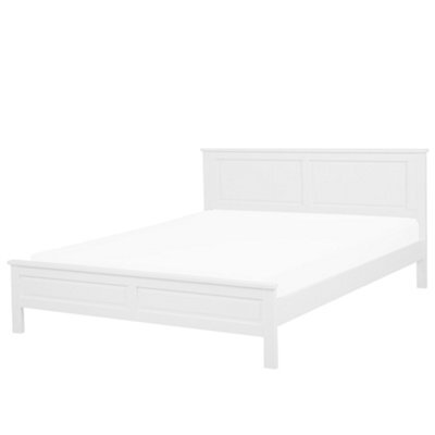 Beliani Bed Pine Wood Olivet 160 X 200 Cm (Eu King Size) White - image 1