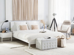 Beliani Bed Pine Wood Olivet 160 X 200 Cm (Eu King Size) White - thumbnail 2