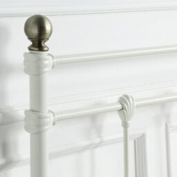 SlumberWorx Bayford Traditional White King Size Metal Bed Frame - thumbnail 4
