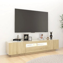 Berkfield Tv Cabinet With Led Lights Sonoma Oak 180X35X40 Cm - thumbnail 5