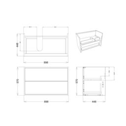 Grasmere Matt White Wall-Mounted Vanity Unit & Basin Set (W)900mm (H)600mm - thumbnail 2