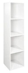 Spot On Dealz 4 Cube Storage Unit Wooden Bookcase  Modern White Display Shelf For Living Room And Bedroom - thumbnail 1