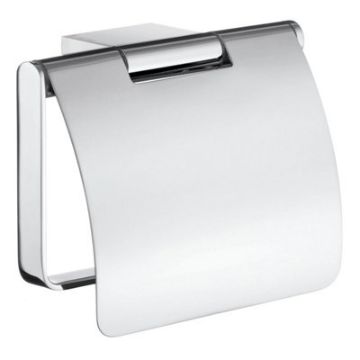 Smedbo Polished Chrome Wall Mounted Toilet Roll Holder /w Lid Cover