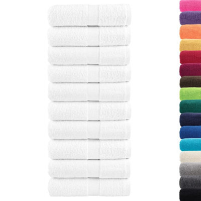 Berkfield Durable Premium Guest Towels Solund 10Pcs White 30X50Cm 600Gsm