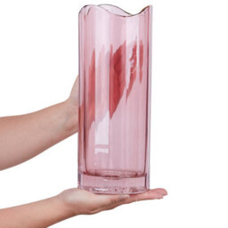 Beliani Flower Vase Perdiki Glass 30 Cm Pink - thumbnail 4