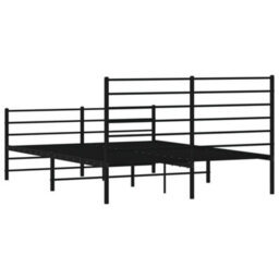 Berkfield Metal Bed Frame With Headboard And Footboard Black 135X190 Cm 4Ft6 Double - thumbnail 8