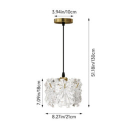 Living And Home Vintage Iron Pendant Lights With Glass Shade,crystal Kitchen Chandelier For Entryway Bathroom Dining Room And Hallway - thumbnail 9