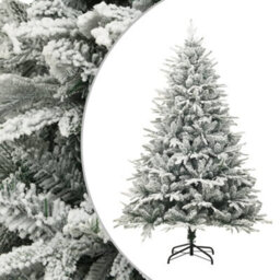 Berkfield Artificial Christmas Tree With Flocked Snow Green 210 Cm Pvc&pe