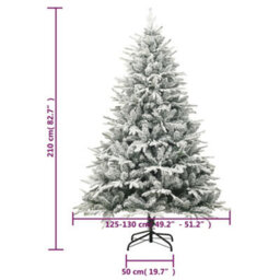 Berkfield Artificial Christmas Tree With Flocked Snow Green 210 Cm Pvc&pe - thumbnail 6