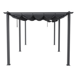Breeins Aluminium Pergola Gazebo With Retractable Canopy Sun Shade Shelter For Backyard, 6 X 3M - thumbnail 5