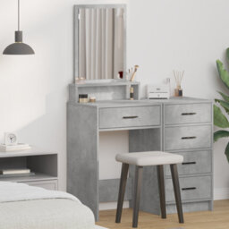 Walplus Dressing Table With Drawers, Concrete Grey, 50X41X140 Cm