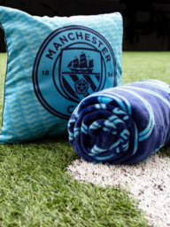 Manchester City Fc Crest Soft Fleece Blanket, Throw Blue - thumbnail 5