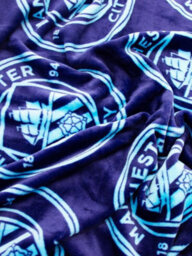 Manchester City Fc Crest Soft Fleece Blanket, Throw Blue - thumbnail 3