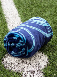 Manchester City Fc Crest Soft Fleece Blanket, Throw Blue - thumbnail 6