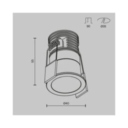 Luminosa Lighting Luminosa Minor Round Recessed Downlight Black And White 3000K 230Lm - thumbnail 2