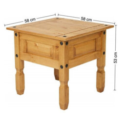 Mercers Furniture Corona Lamp Table Side End Stand Solid Wood Pine Wooden With Mexican Styling - thumbnail 5