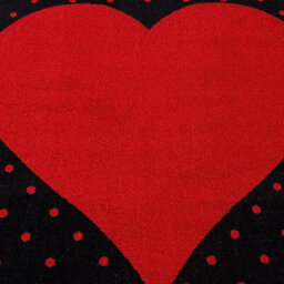 Bravich Red & Black Heart Kids Circle Rug - Bambi - 120Cm - thumbnail 1