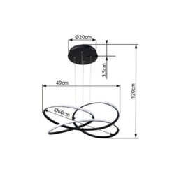 Luminosa Lighting Luminosa Panda Pendant Ceiling Light Matt Black Led 3000K - thumbnail 5
