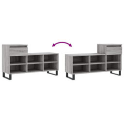 Vidaxl Shoe Cabinet Grey Sonoma 102X36X60 Cm Engineered Wood - thumbnail 9