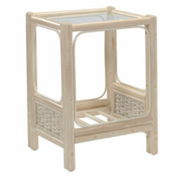 Desser Chelsea Lamp Table With Glass Top - Natural Rattan