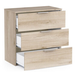 FurniComp LTD Furnicomp Chicago 3 Drawer 80Cm Chest Of Drawers - Kronberg Oak - thumbnail 5