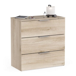 FurniComp LTD Furnicomp Chicago 3 Drawer 80Cm Chest Of Drawers - Kronberg Oak - thumbnail 1