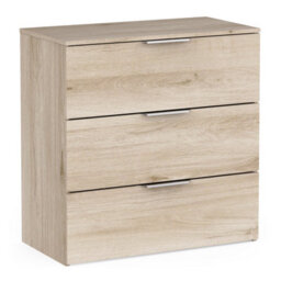 FurniComp LTD Furnicomp Chicago 3 Drawer 80Cm Chest Of Drawers - Kronberg Oak - thumbnail 2